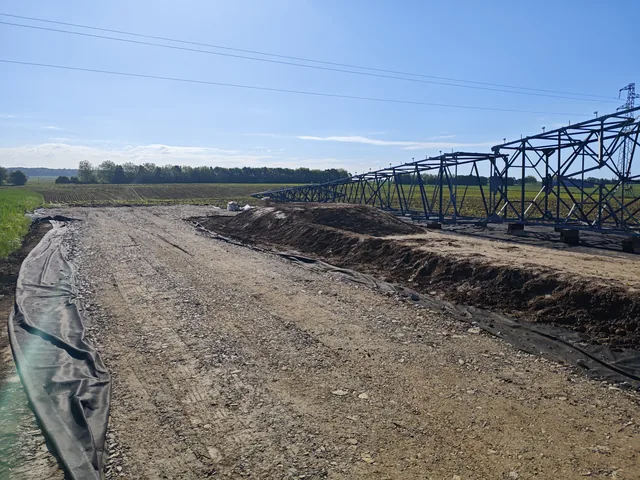 Piste de chantier sur géotextile de séparation